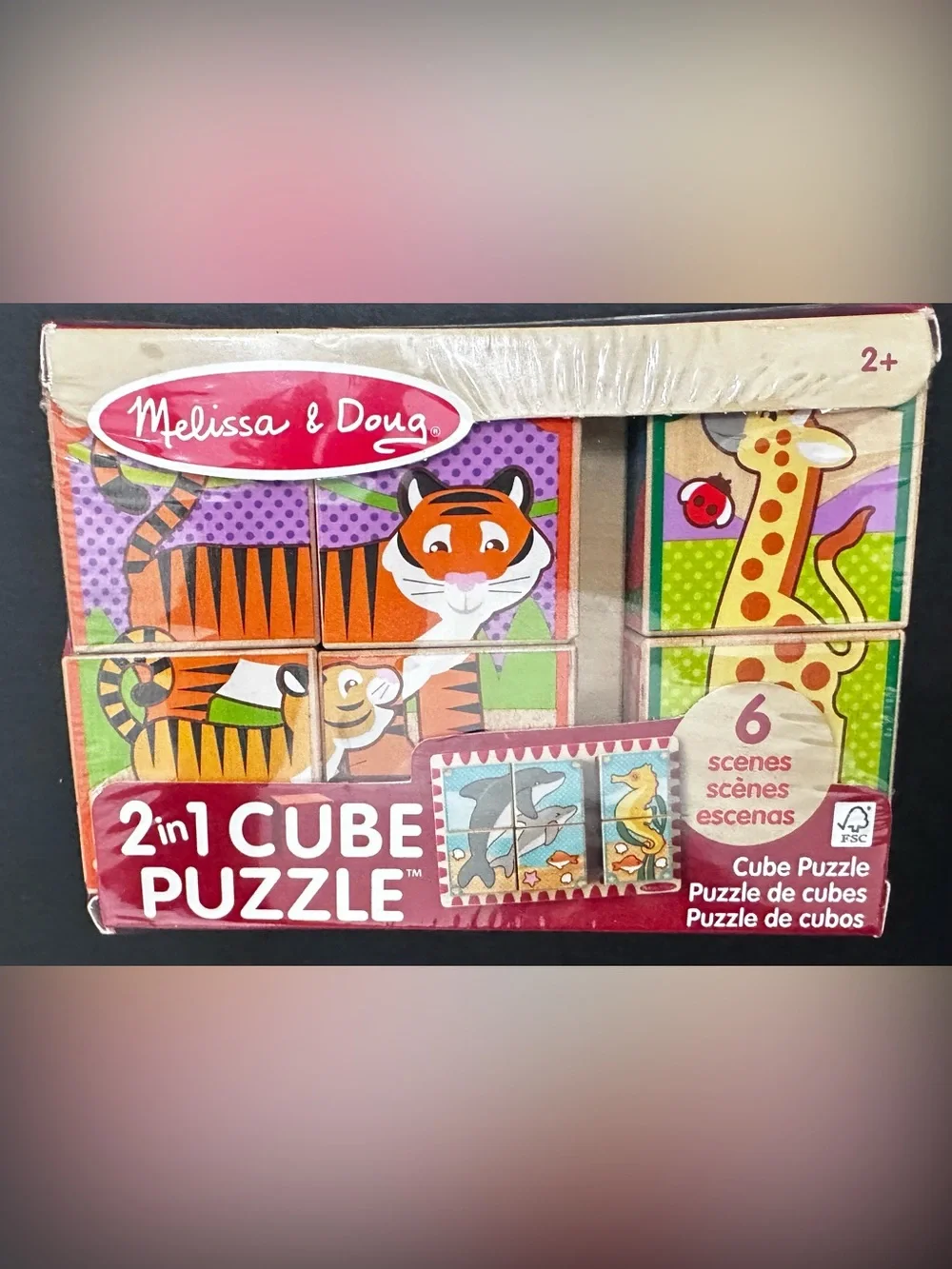 Melissa & Doug 2 in 1 Cube Wood Block Puzzle & 3 in 1 Music Maker Combo BOTH NEW